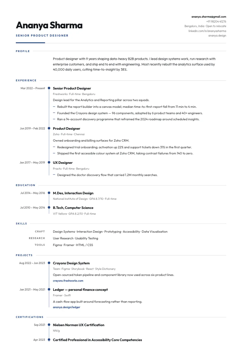 Cascade resume template