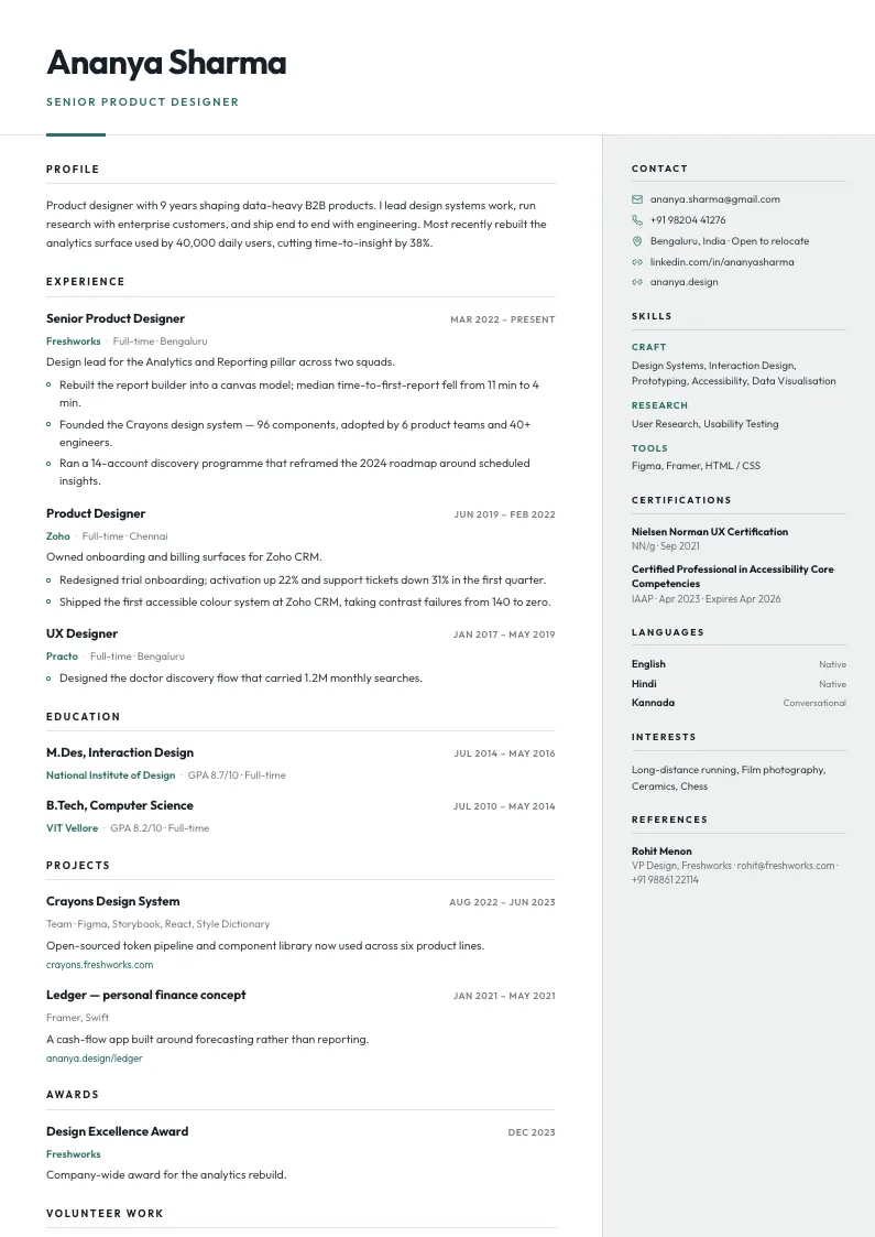 Halcyon resume template